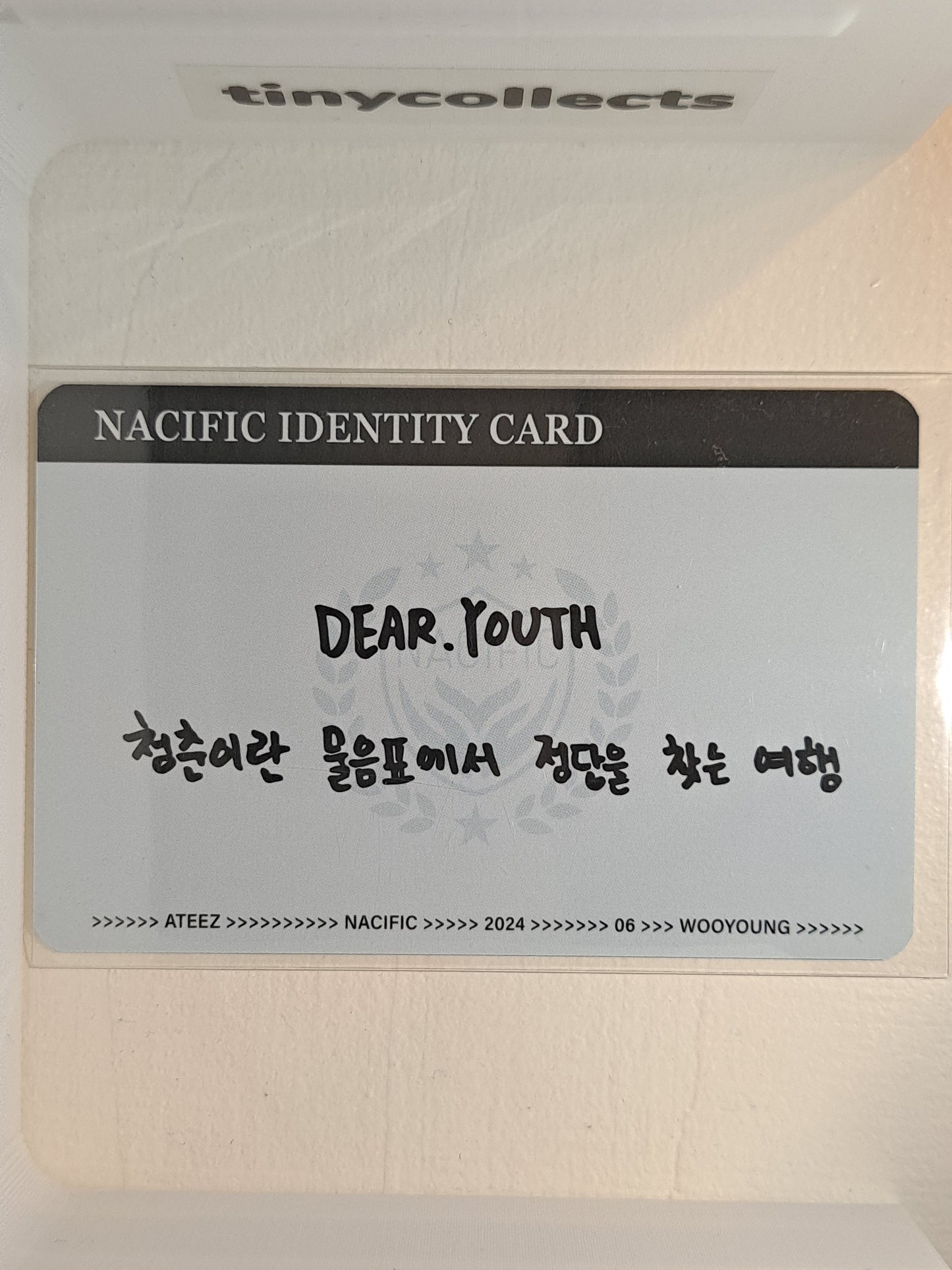 Wooyoung round 6 Dear Youth Nacific X ATEEZ collab