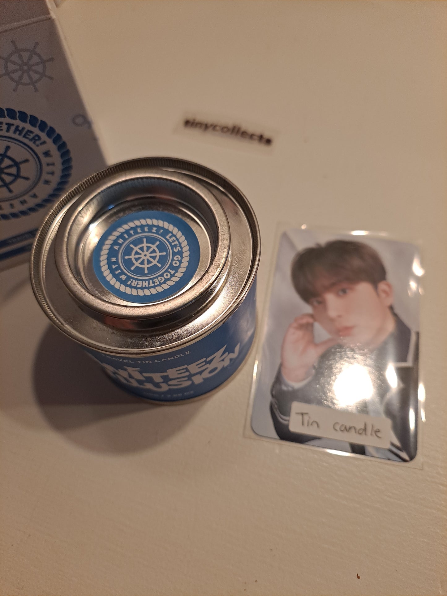 Jongho Tin Travel Candle pc + merch Aniteez in Illusion ATEEZ