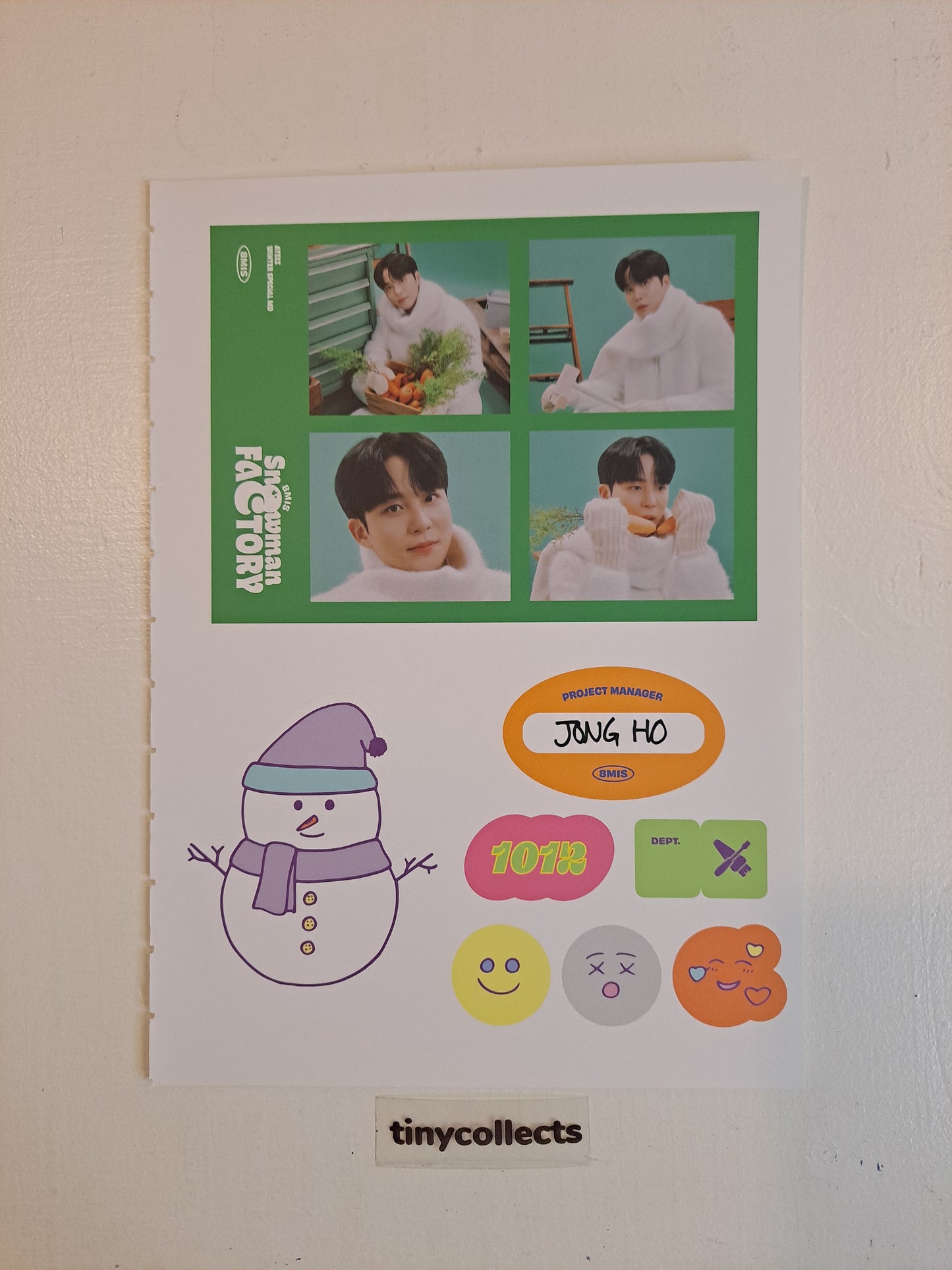Jongho Sticker sheet set Winter Special MD: Snowman Factory ATEEZ