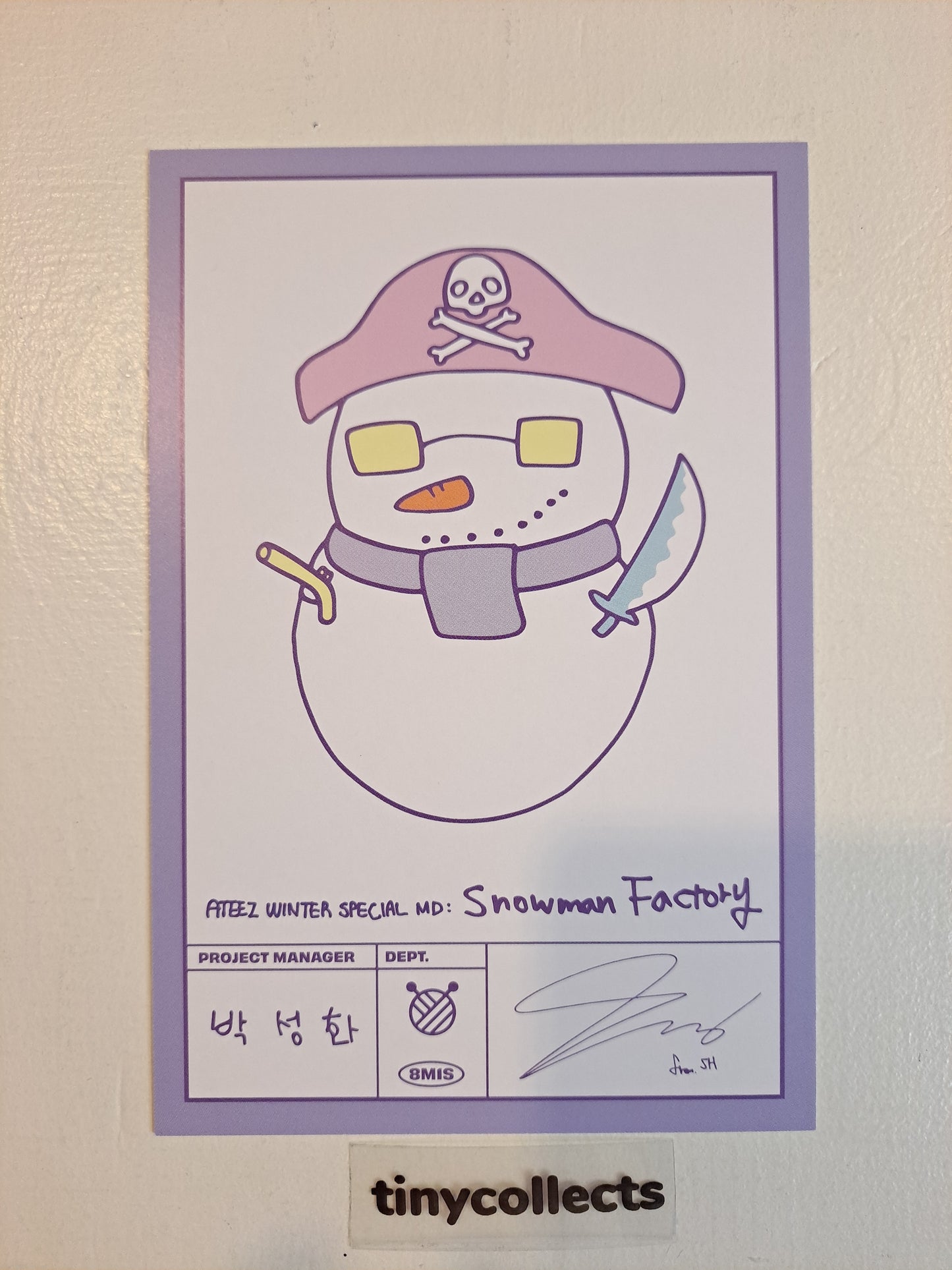 Seonghwa Postcard set Winter Special MD: Snowman Factory ATEEZ