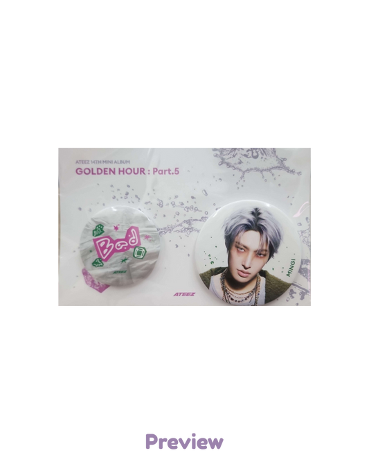 Mingi Soundwave Can Badge Set merch Pop-up Golden Hour part 5 ATEEZ
