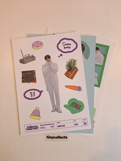 Jongho Sticker sheet set Winter Special MD: Snowman Factory ATEEZ
