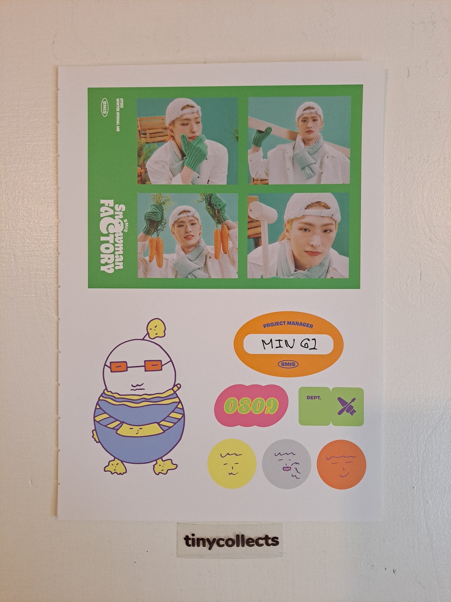 Mingi Sticker sheet set Winter Special MD: Snowman Factory ATEEZ