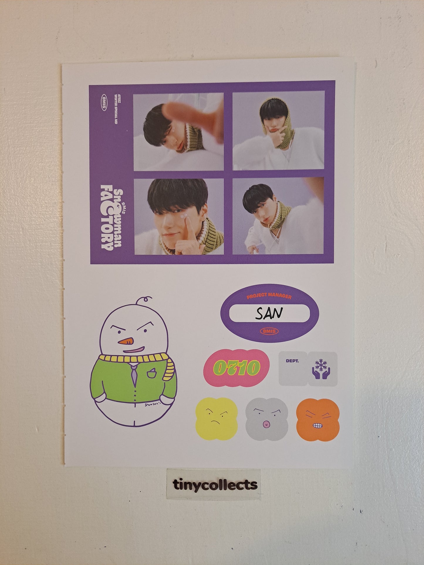 San Sticker sheet set Winter Special MD: Snowman Factory ATEEZ