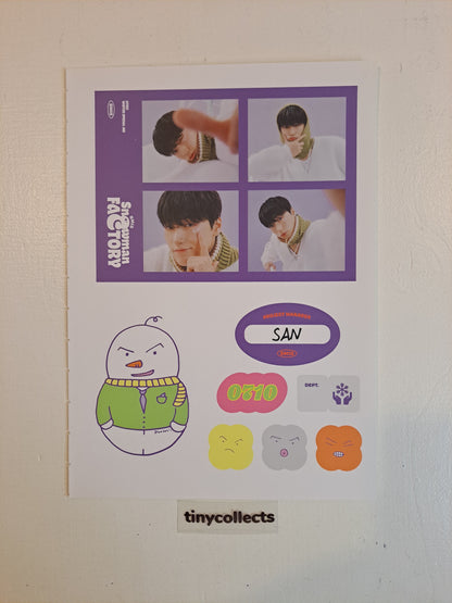 San Sticker sheet set Winter Special MD: Snowman Factory ATEEZ
