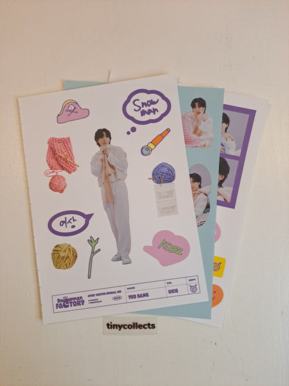 Yeosang Sticker sheet set Winter Special MD: Snowman Factory ATEEZ