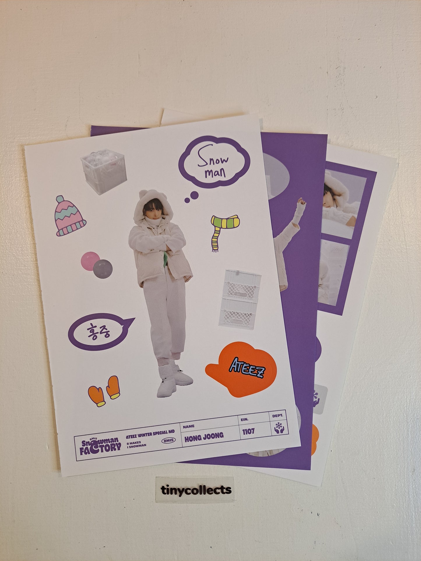 Hongjoong Sticker sheet set Winter Special MD: Snowman Factory ATEEZ