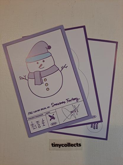 Jongho Postcard set Winter Special MD: Snowman Factory ATEEZ