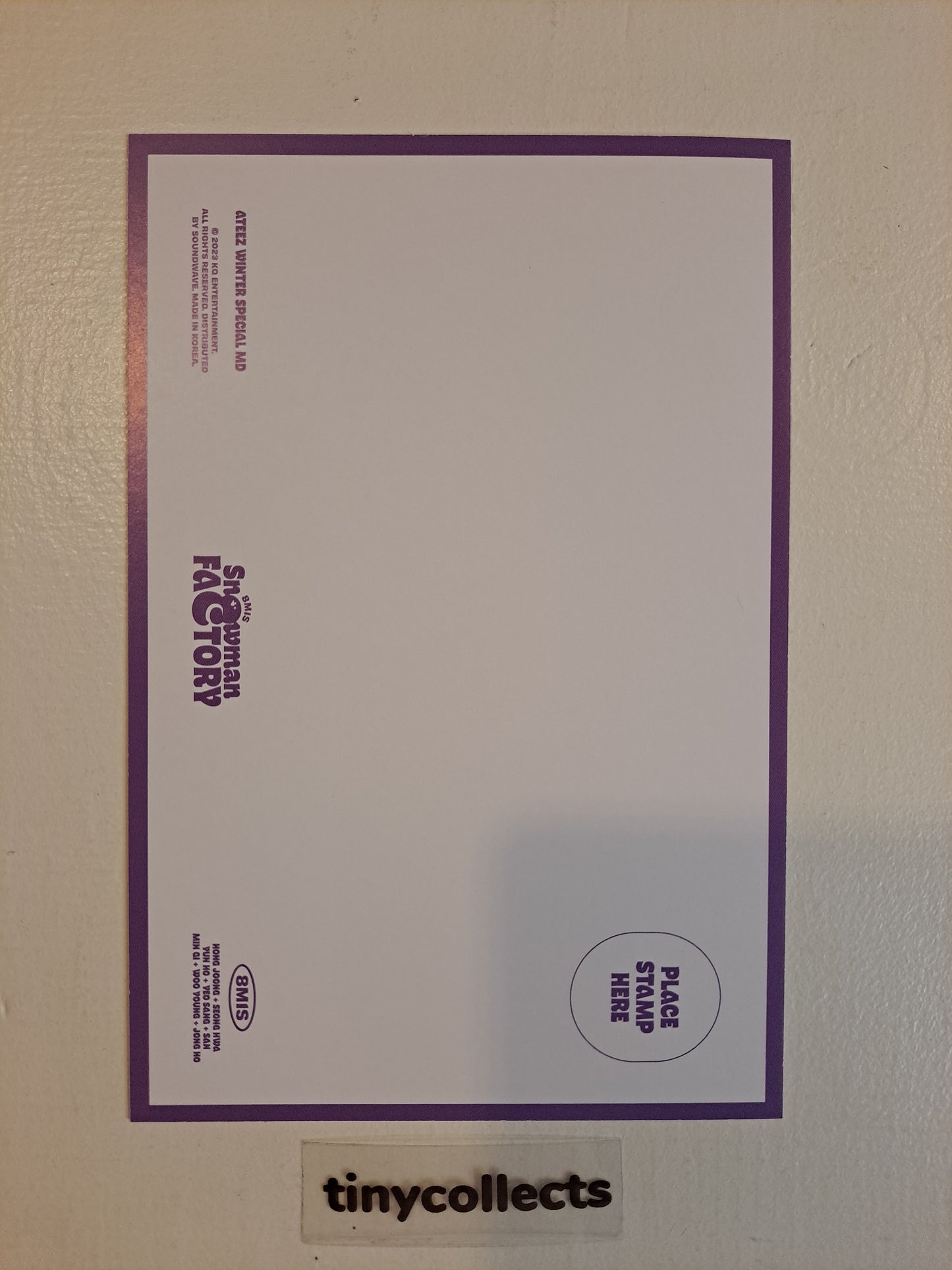 Jongho Postcard set Winter Special MD: Snowman Factory ATEEZ
