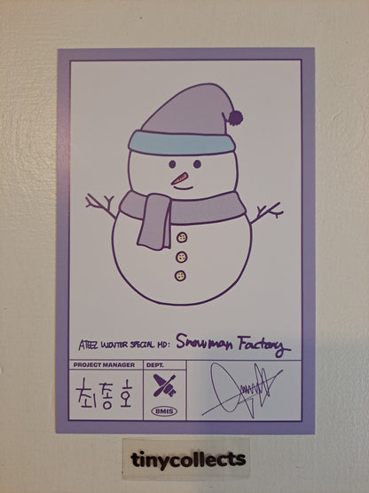 Jongho Postcard set Winter Special MD: Snowman Factory ATEEZ