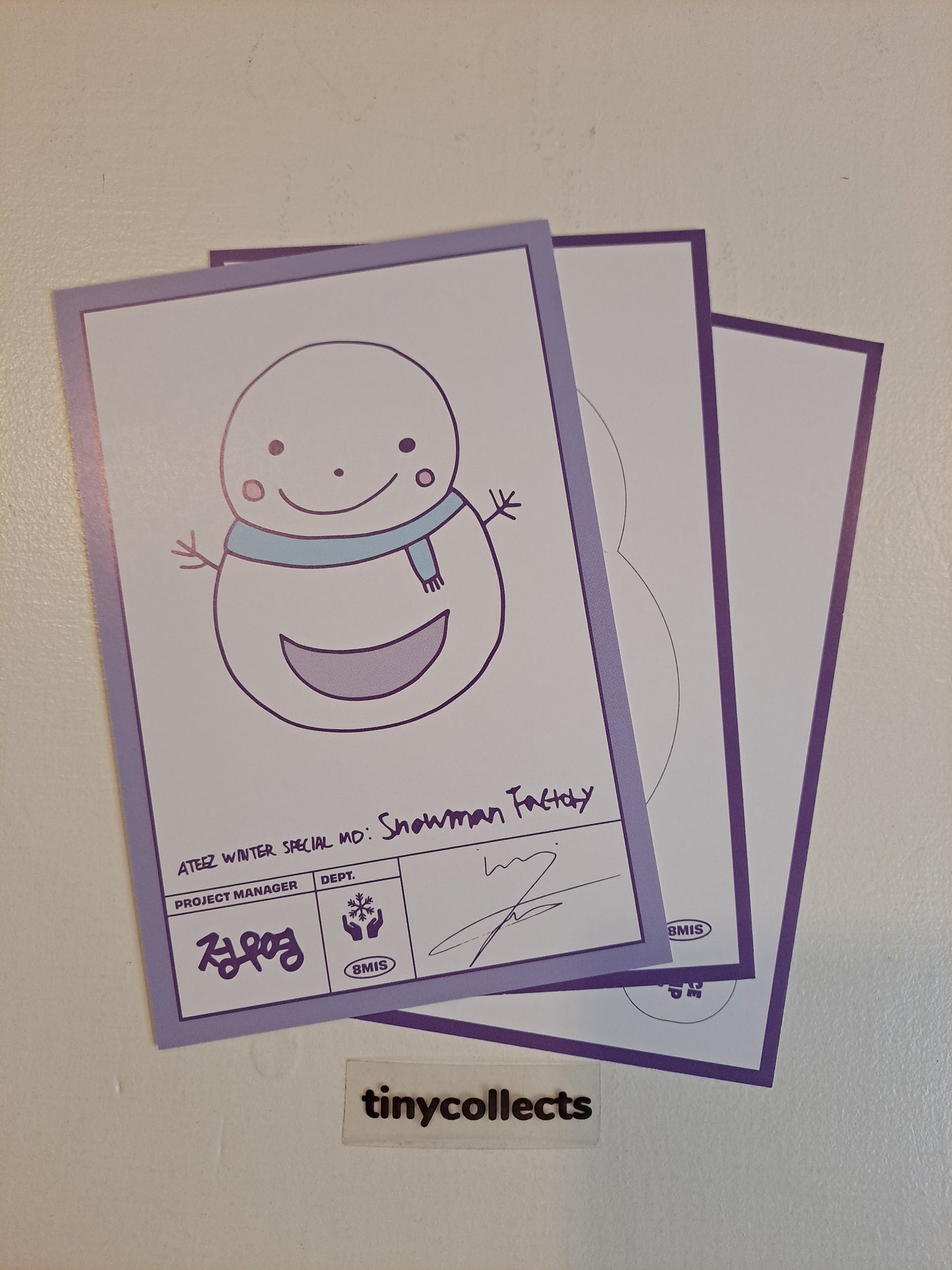 Wooyoung Postcard set Winter Special MD: Snowman Factory ATEEZ