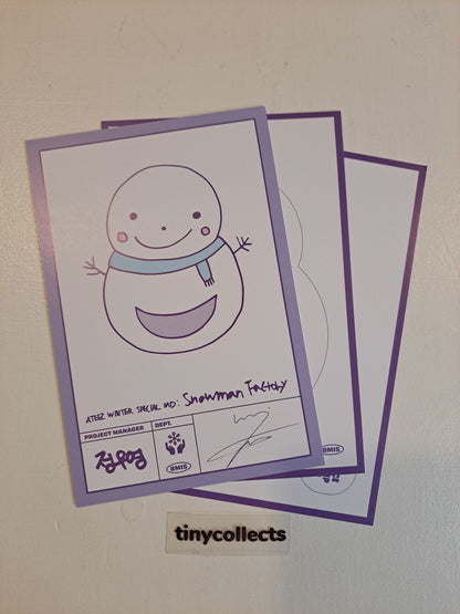 Wooyoung Postcard set Winter Special MD: Snowman Factory ATEEZ