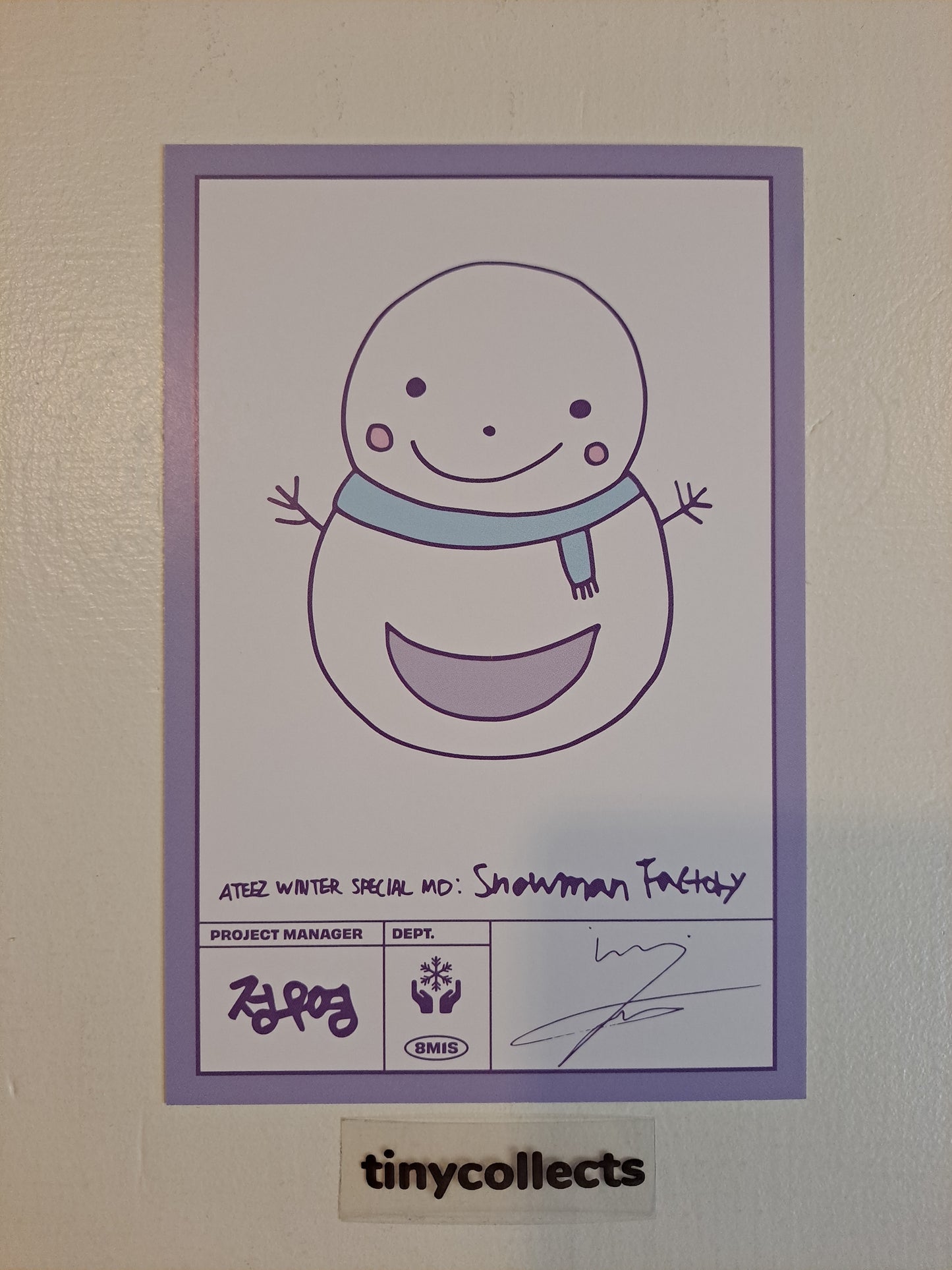 Wooyoung Postcard set Winter Special MD: Snowman Factory ATEEZ
