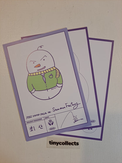 San Postcard set Winter Special MD: Snowman Factory ATEEZ