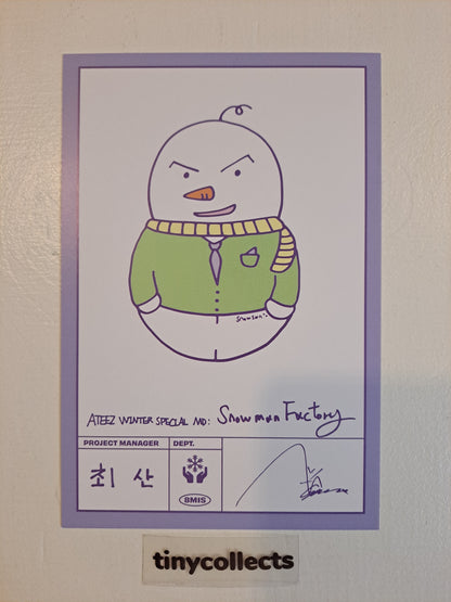 San Postcard set Winter Special MD: Snowman Factory ATEEZ