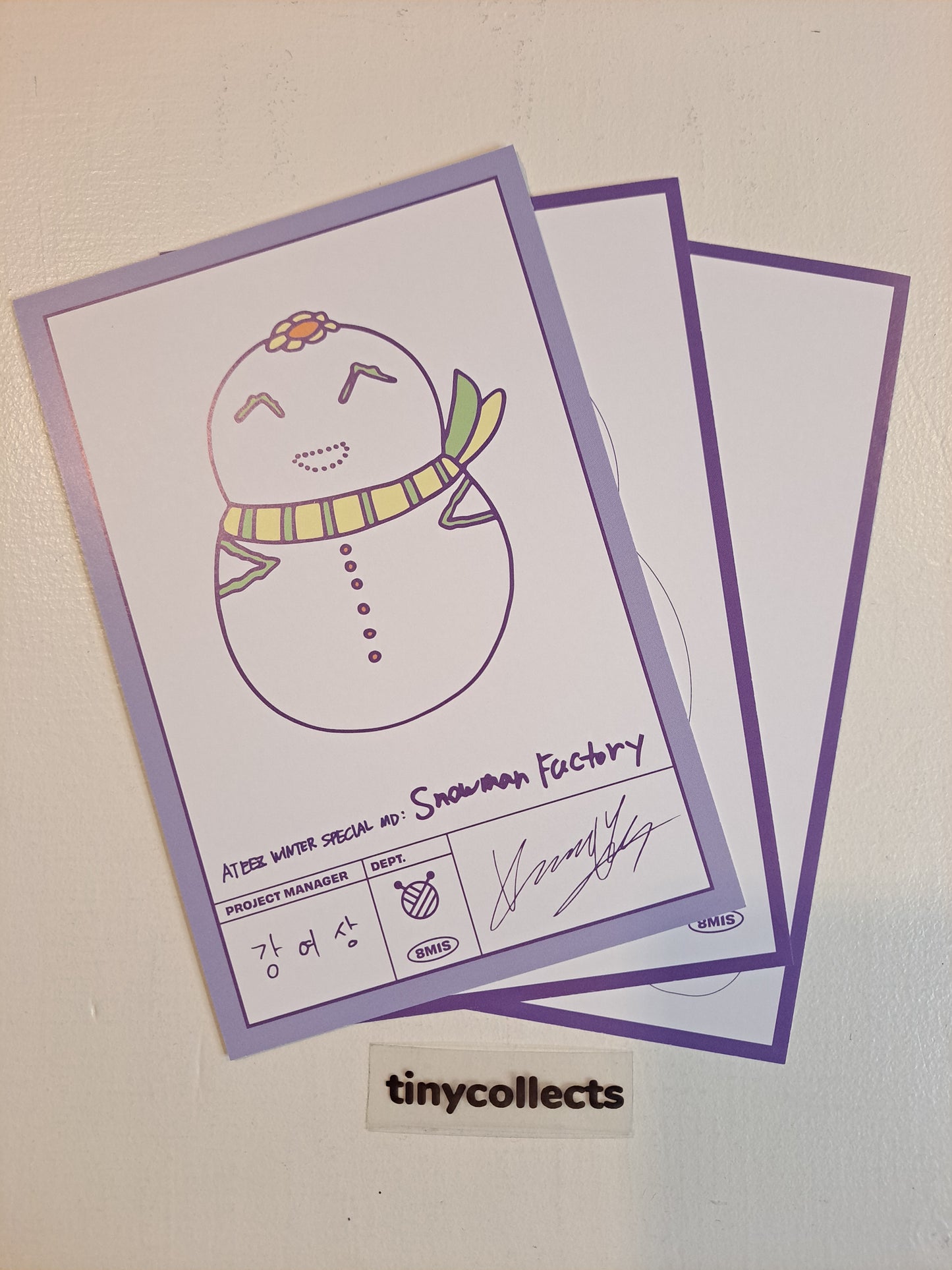 Yeosang Postcard set Winter Special MD: Snowman Factory ATEEZ