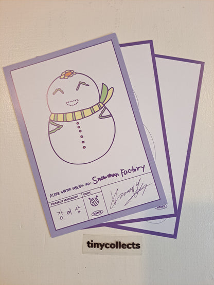 Yeosang Postcard set Winter Special MD: Snowman Factory ATEEZ