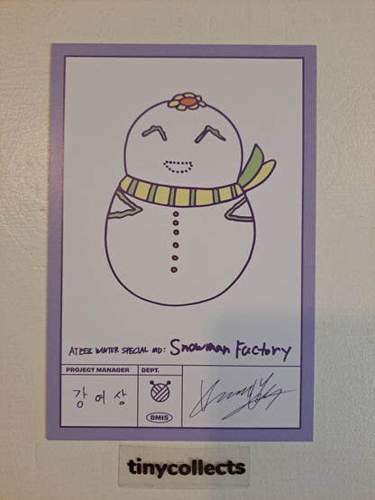 Yeosang Postcard set Winter Special MD: Snowman Factory ATEEZ