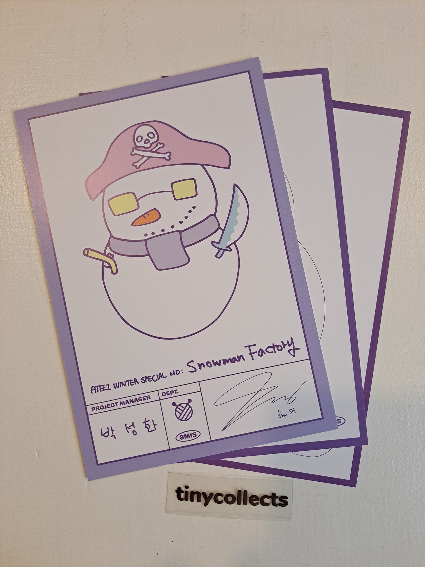 Seonghwa Postcard set Winter Special MD: Snowman Factory ATEEZ