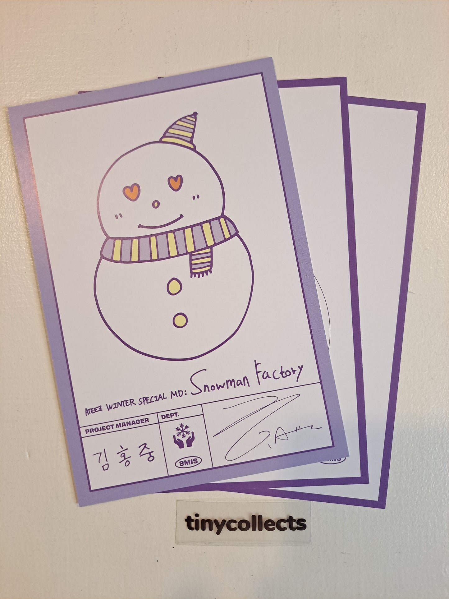 Hongjoong Postcard set Winter Special MD: Snowman Factory ATEEZ