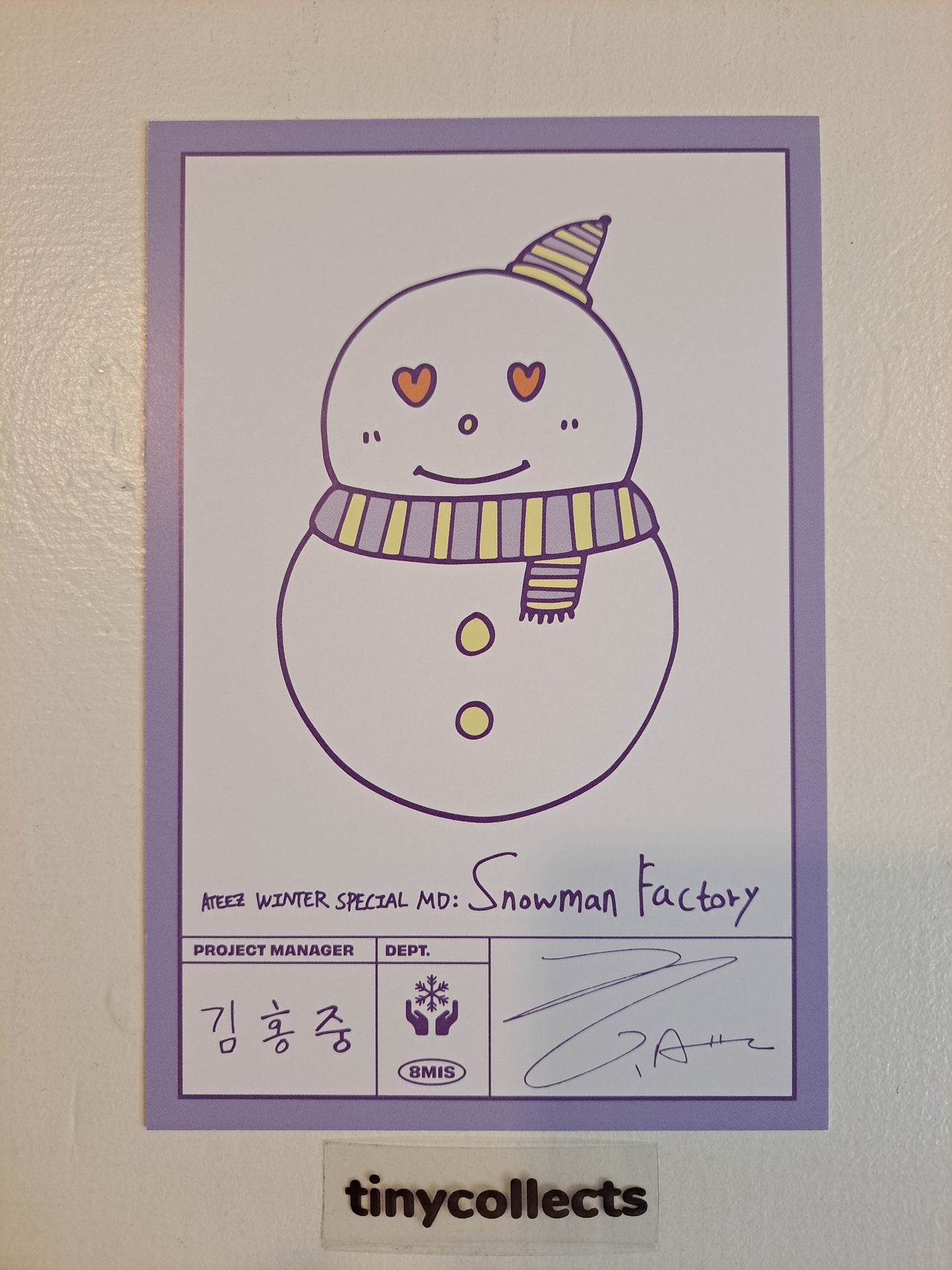 Hongjoong Postcard set Winter Special MD: Snowman Factory ATEEZ