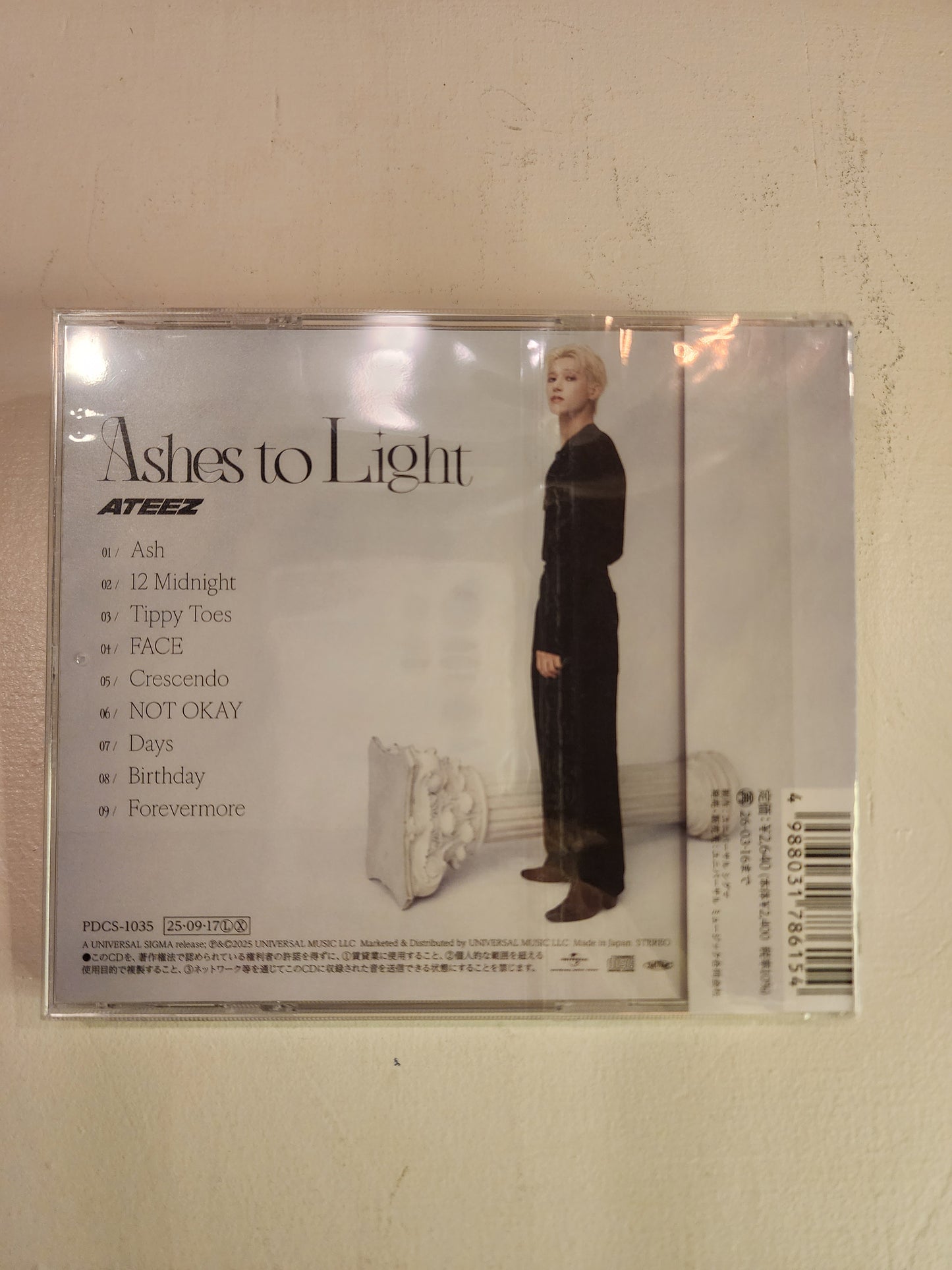 Unsealed Wooyoung Jewel Case album Ashes to Light Japan ATEEZ