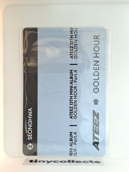 Seonghwa PVC Photocard Holder Soundwave Pop-up merch Golden Hour part 4 ATEEZ