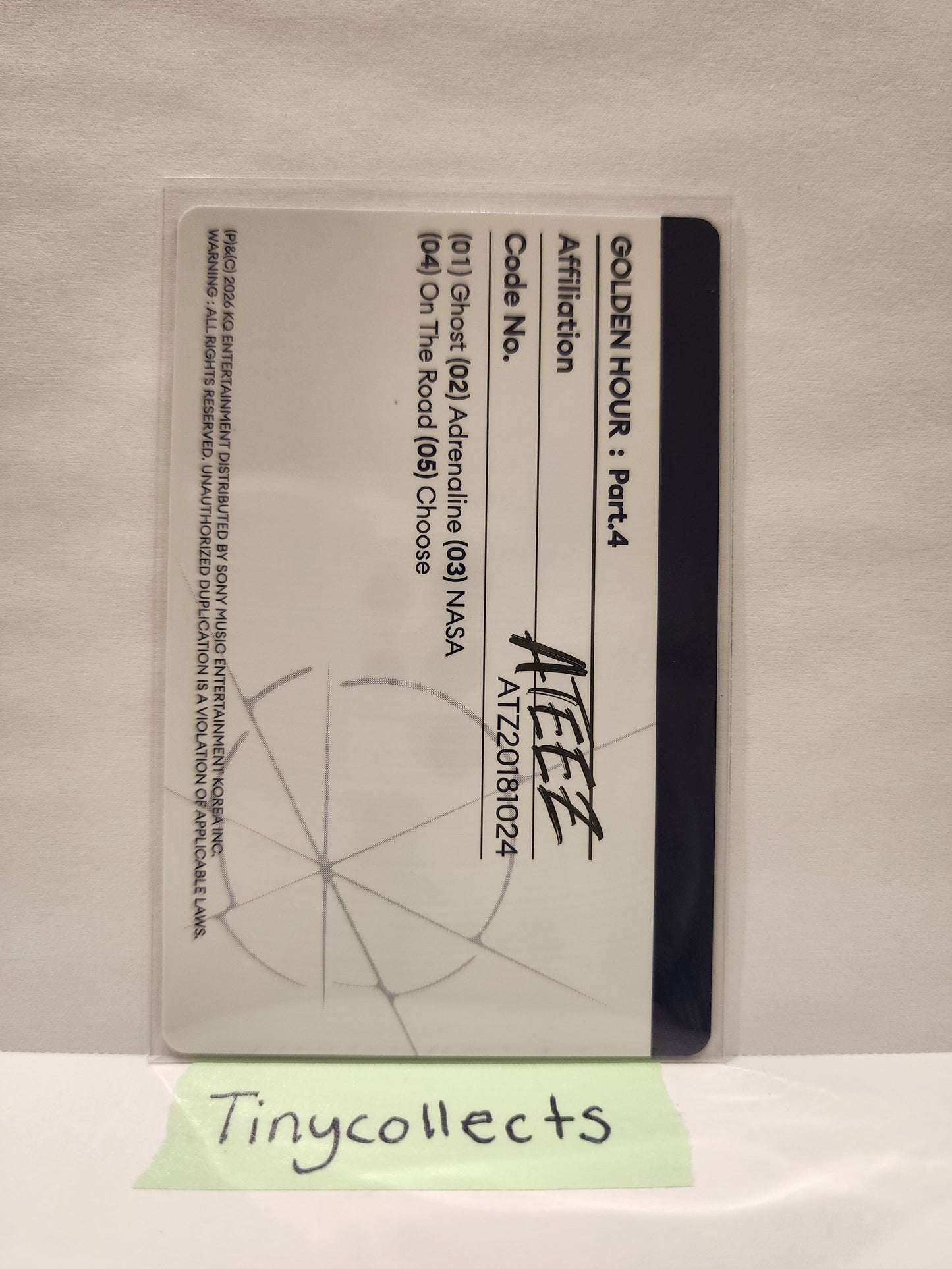 Seonghwa Diary ver. Z album incl. Golden Hour part 4 ATEEZ