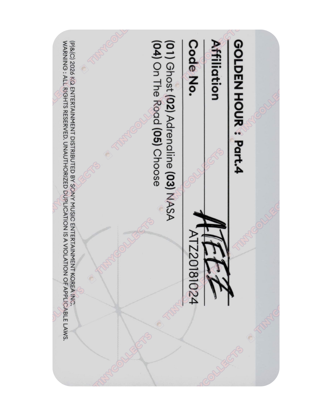Hongjoong Z ver. Z album incl. Golden Hour part 4 ATEEZ