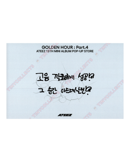 Jongho Cafe event set benefit postcard Soundwave Golden Hour part 4 ATEEZ