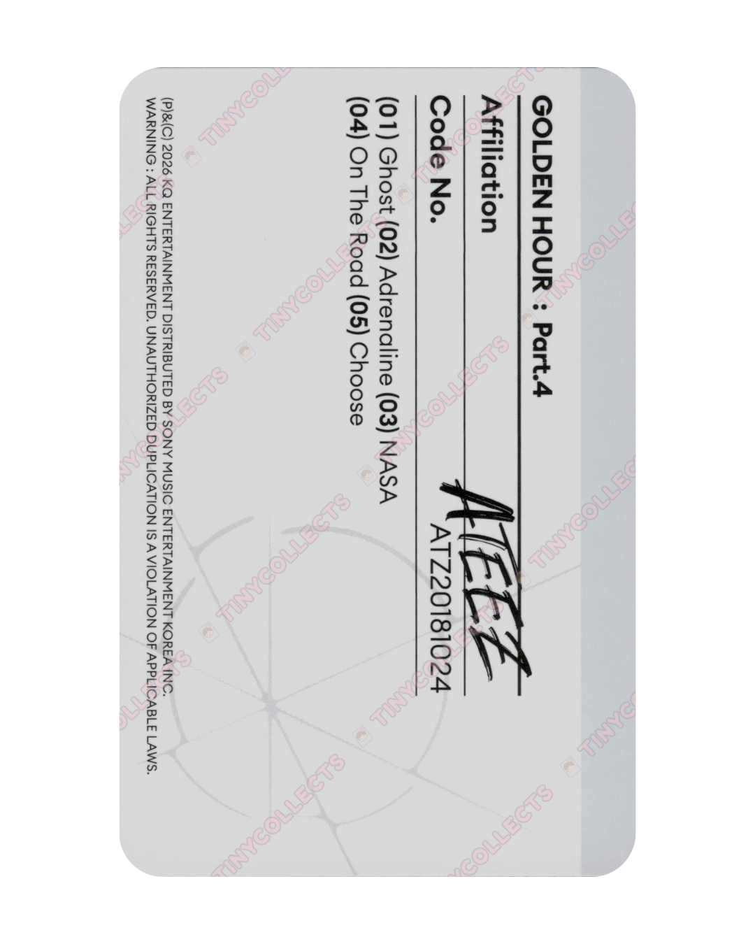 Seonghwa Z ver. Z album incl. Golden Hour part 4 ATEEZ