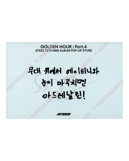 Yeosang Cafe event set benefit postcard Soundwave Golden Hour part 4 ATEEZ