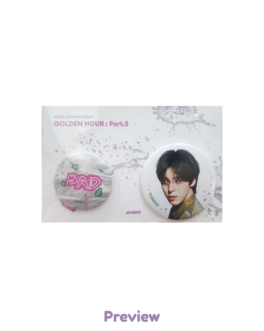 Yunho Soundwave Can Badge Set merch Pop-up Golden Hour part 5 ATEEZ