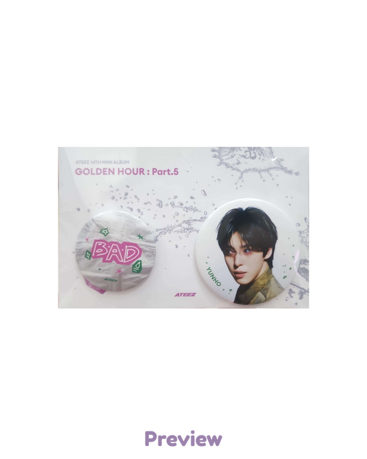 Yunho Soundwave Can Badge Set merch Pop-up Golden Hour part 5 ATEEZ