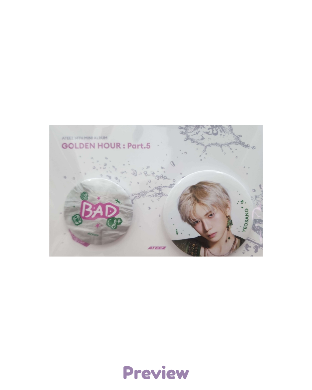 Yeosang Soundwave Can Badge Set merch Pop-up Golden Hour part 5 ATEEZ