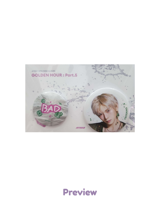 Yeosang Soundwave Can Badge Set merch Pop-up Golden Hour part 5 ATEEZ