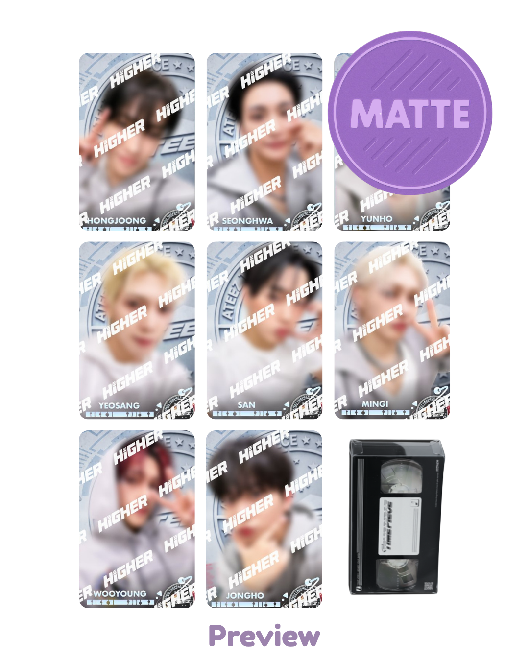 Set/OT8 Higher Timepiece NASA selfie SPACE ver. Matte Golden Hour part 4 ATEEZ