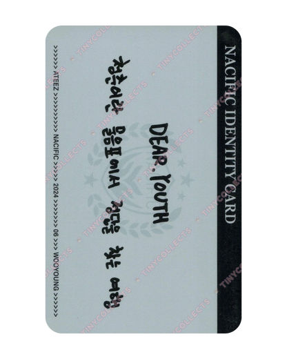 Wooyoung Nacific 6.2 Dear.Youth ver. ID card ATEEZ collab