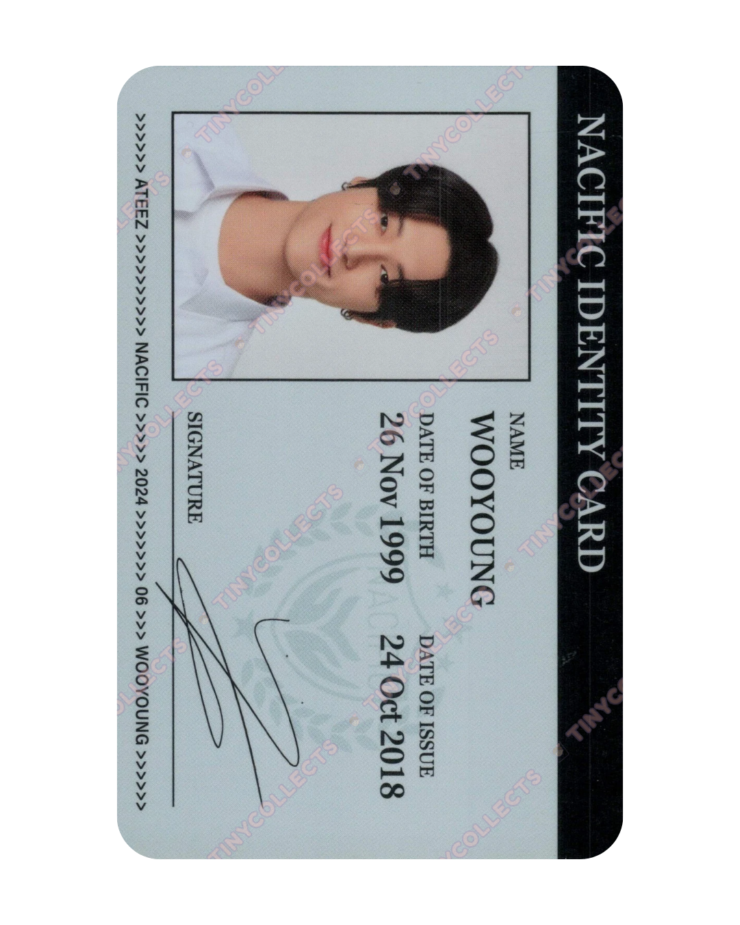 Wooyoung Nacific 6.2 Dear.Youth ver. ID card ATEEZ collab