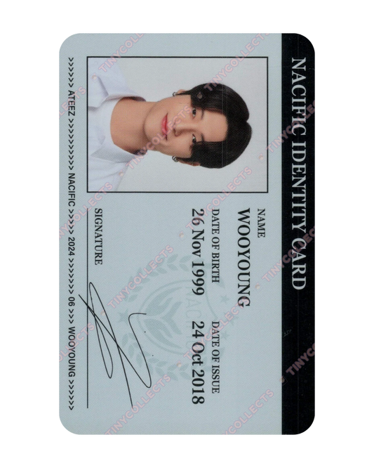 Wooyoung Nacific 6.2 Dear.Youth ver. ID card ATEEZ collab