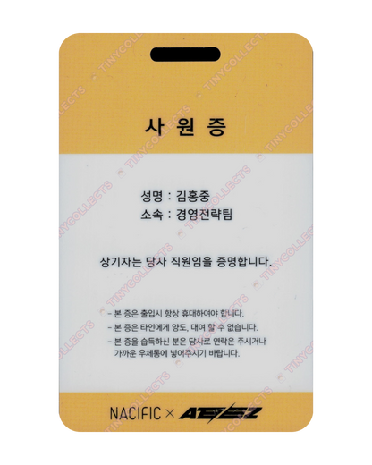 Hongjoong Nacific 3.2 Office ver. ID card ATEEZ collab