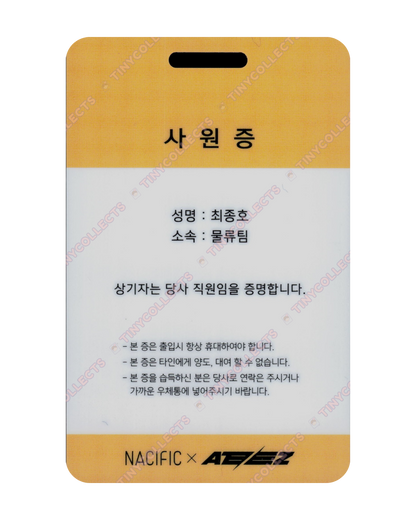 Jongho Nacific 3.2 Office ver. ID card ATEEZ collab