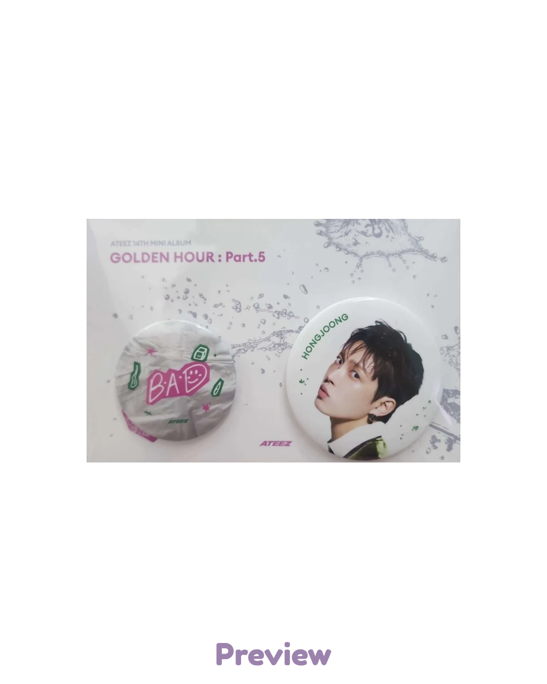 Hongjoong Soundwave Can Badge Set merch Pop-up Golden Hour part 5 ATEEZ