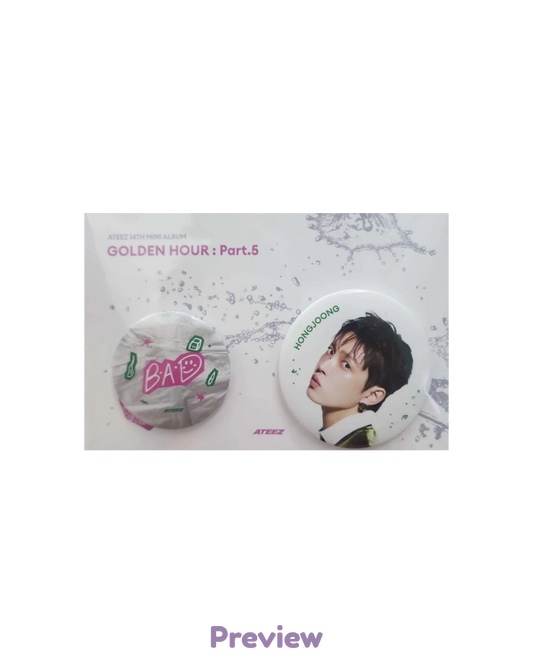 Hongjoong Soundwave Can Badge Set merch Pop-up Golden Hour part 5 ATEEZ