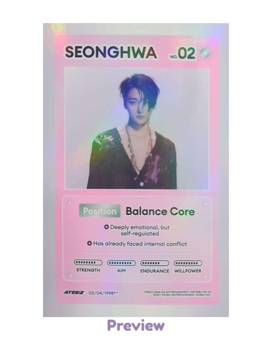 Seonghwa Photobook incl. A ver. Character Card Golden Hour part 5 ATEEZ