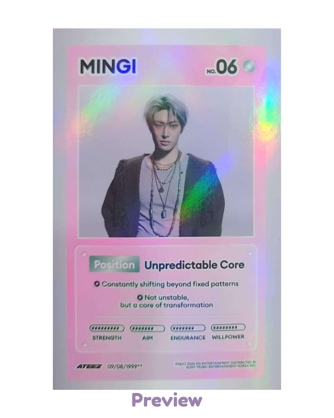 Mingi Photobook incl. A ver. Character Card Golden Hour part 5 ATEEZ