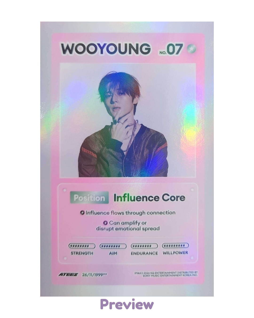 Wooyoung Photobook incl. A ver. Character Card Golden Hour part 5 ATEEZ