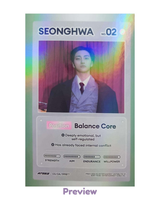 Seonghwa Photobook incl. Diary ver. Character Card Golden Hour part 5 ATEEZ