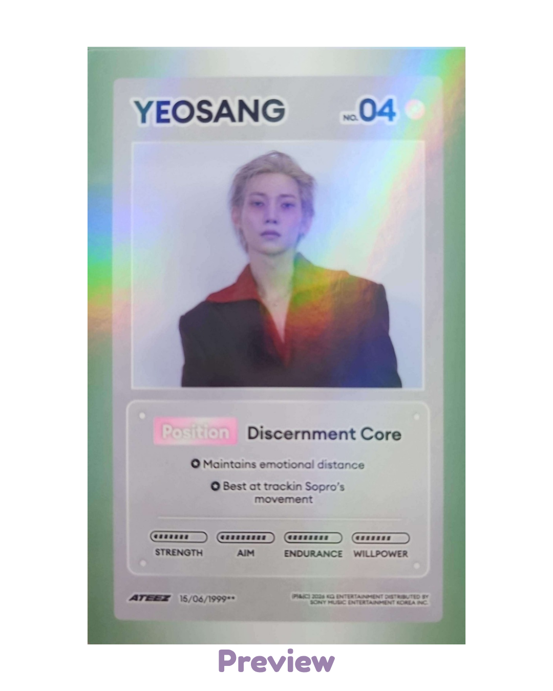 Yeosang Photobook incl. Diary ver. Character Card Golden Hour part 5 ATEEZ