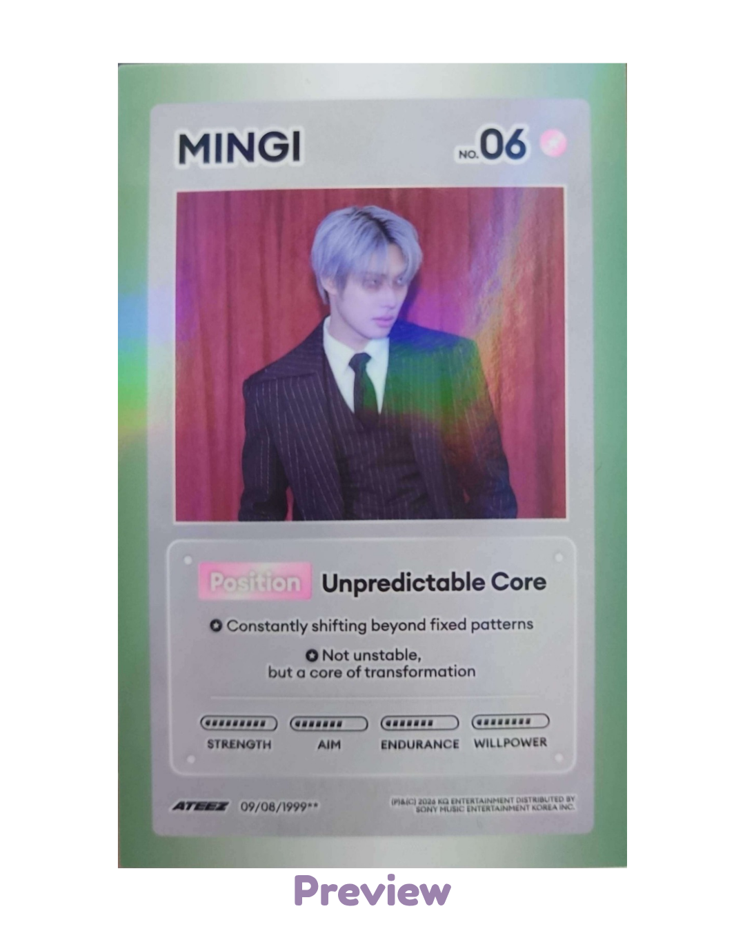 Mingi Photobook incl. Diary ver. Character Card Golden Hour part 5 ATEEZ